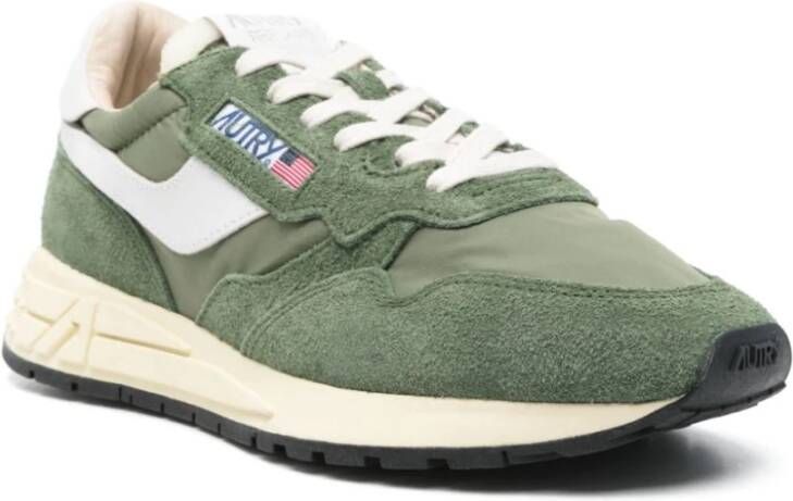 Autry Groene Sneakers Veters Rubberen Zool Green Heren