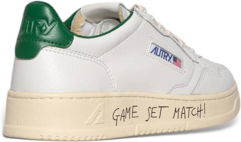 Autry Groene Tab Lage Schoenen voor Mannen White Heren