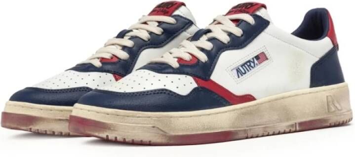 Autry Handgemaakte Wit Rood Blauw Sneakers Multicolor Heren