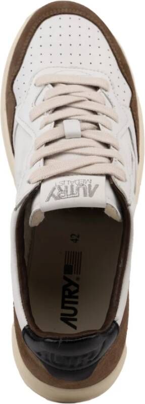 Autry Heren Wit Bruin Leren Sneakers White Heren