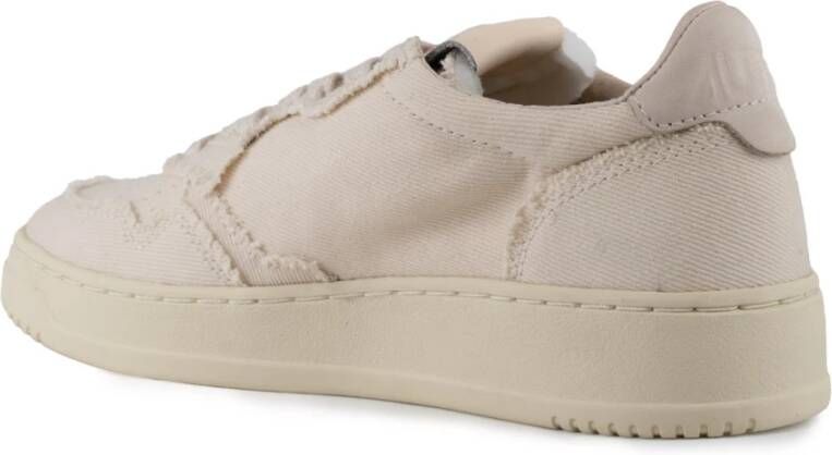 Autry Ivory Denim Low Medalist Sneakers Beige Dames