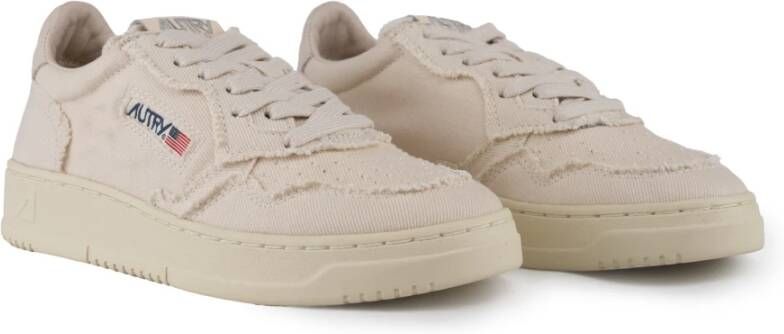 Autry Ivory Denim Low Medalist Sneakers Beige Dames