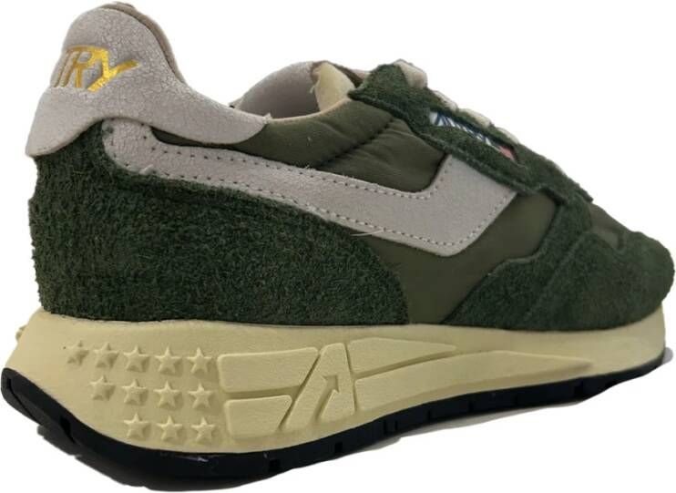 Autry Khaki Suede Patch Logo Sneakers Green Heren