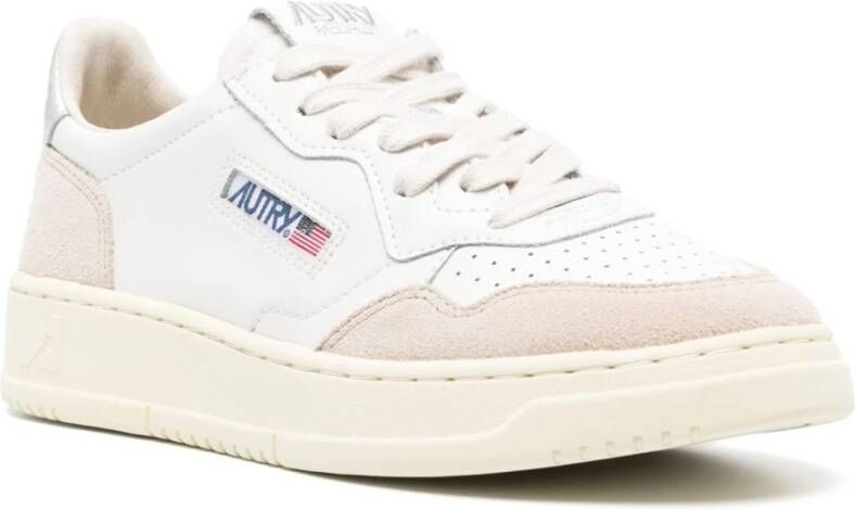 Autry Kleur Blok Leren Sneakers White Dames