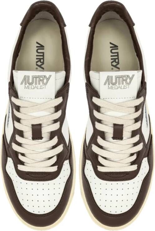 Autry Kleur Blok Leren Sneakers White Heren