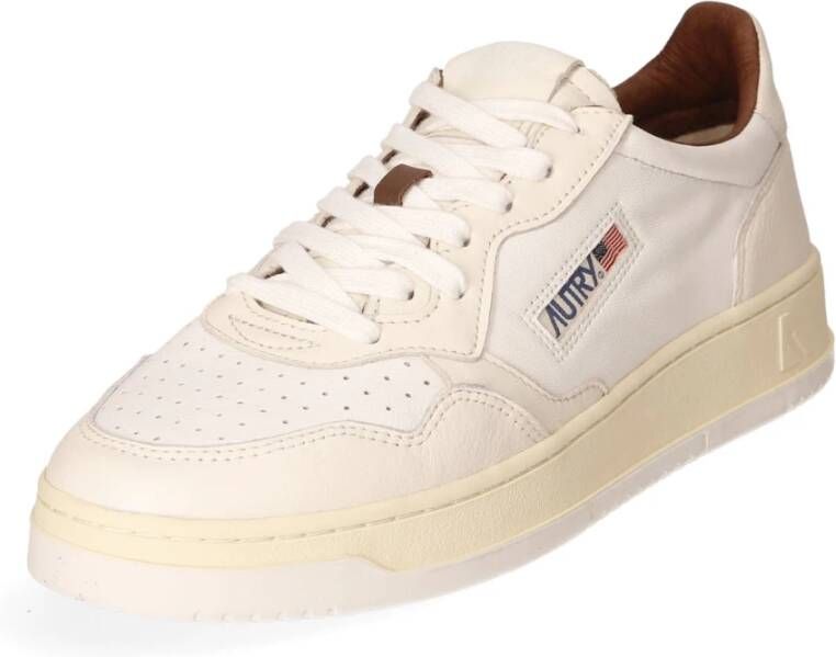 Autry Kleurrijke Leren Sneaker met Reflecterend Label White Heren