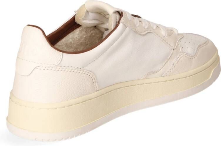 Autry Kleurrijke Leren Sneaker met Reflecterend Label White Heren