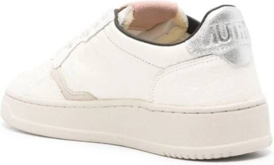 Autry Lage Beige Zilveren Sneaker Medalist White Dames