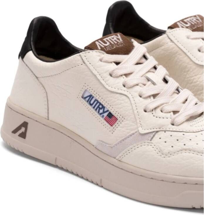 Autry Lage Beige Zwarte Sneaker Medalist Beige Heren