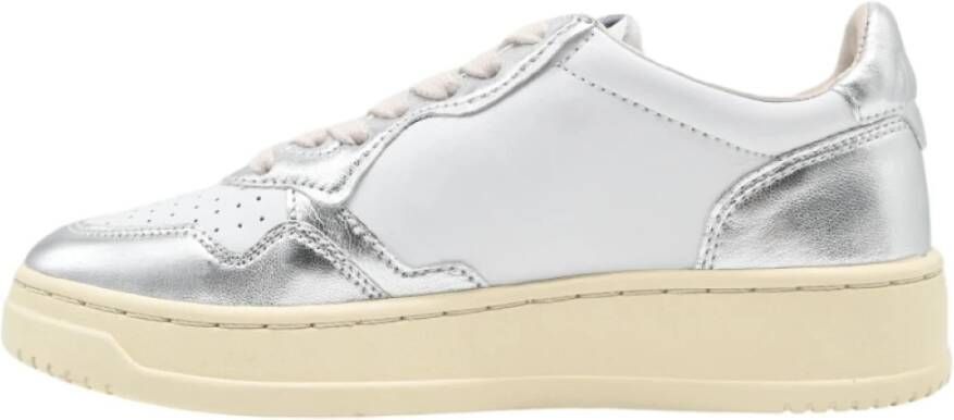 Autry Lage Dames Leren Sneakers Zilver Gray Dames