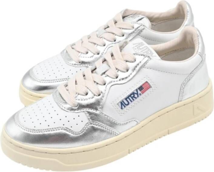 Autry Lage Dames Leren Sneakers Zilver Gray Dames