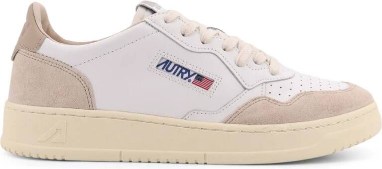 Autry Lage leren en suède sneakers White Dames