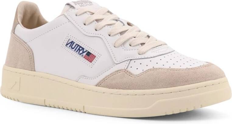 Autry Lage leren en suède sneakers White Dames