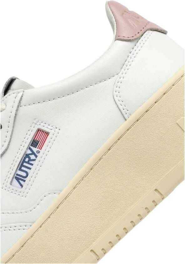 Autry Lage Leren Platform Schoenen White Dames