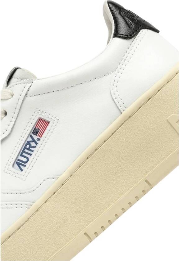 Autry Lage Leren Platform Schoenen White Dames