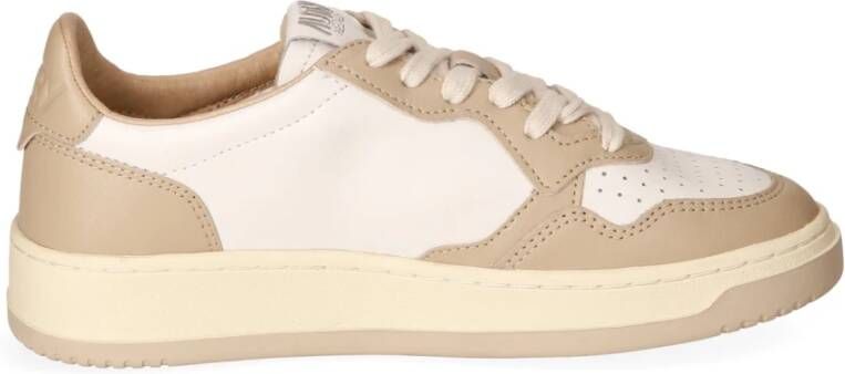 Autry Lage Leren Sneaker met Iconische Details Beige Heren