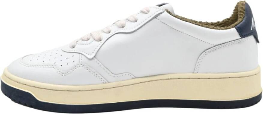 Autry Lage leren sneakers in Space Militaire stijl White Heren