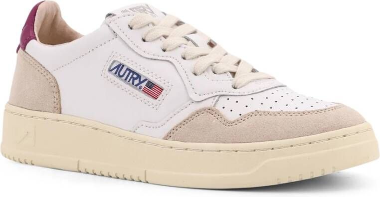 Autry Lage leren sneakers met FF-borduursel White Dames