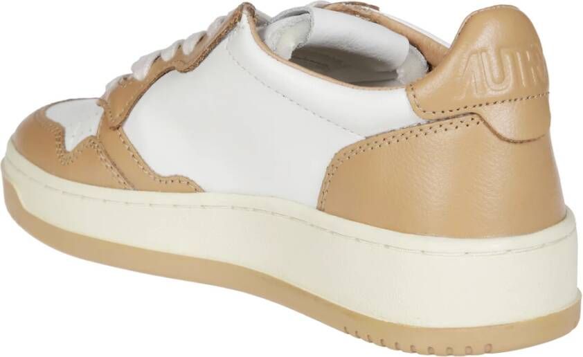 Autry Lage Leren Sneakers Beige Dames