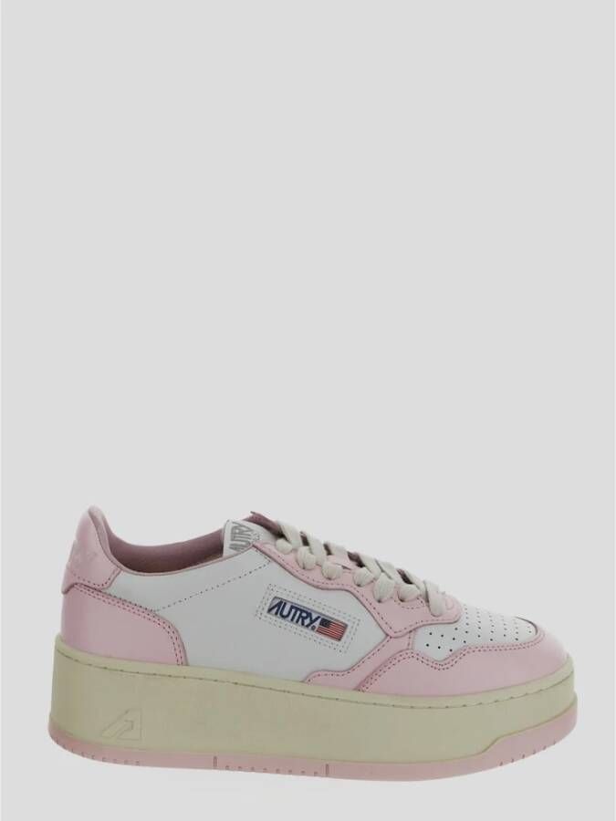 Autry Lage Leren Sneakers Pink Dames