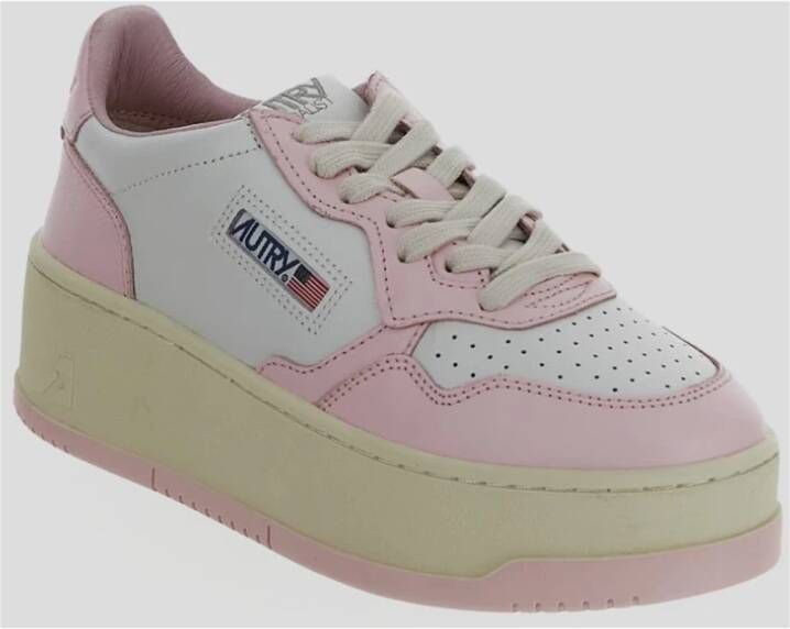 Autry Lage Leren Sneakers Pink Dames