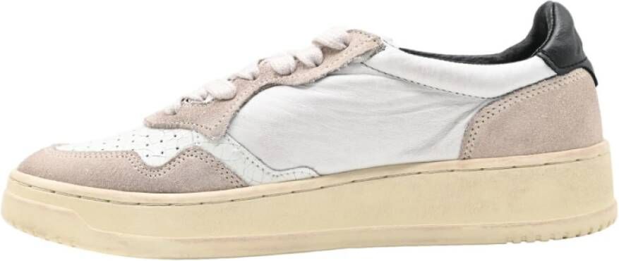 Autry Lage Leren Sneakers Wit Zilver White Dames