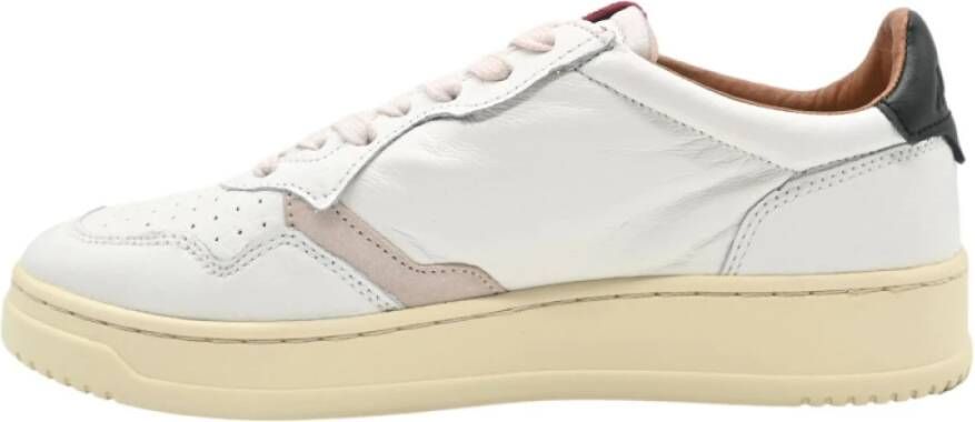 Autry Lage Leren Sneakers Wit Zwart Bordeaux White Heren