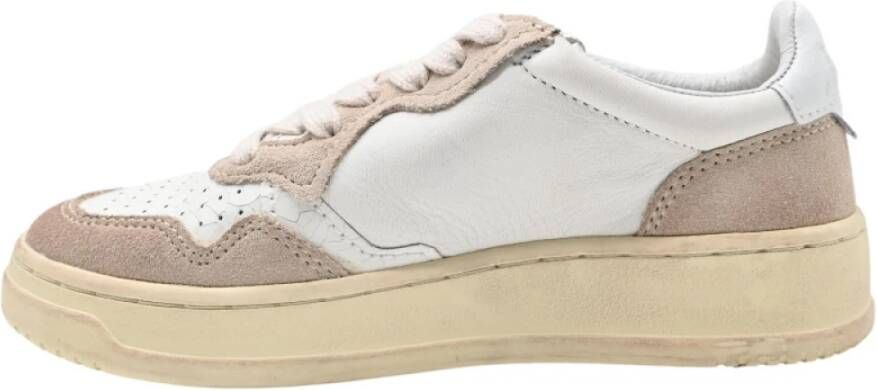 Autry Lage Leren Tekenen Sneakers Wit Zwart White Dames