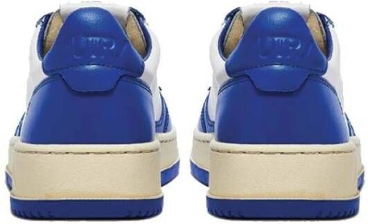 Autry Lage Leren Witte Sneakers Blue Heren