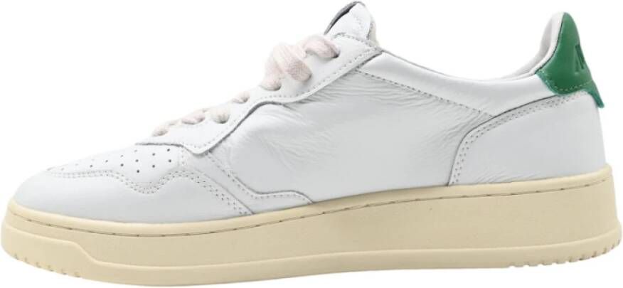 Autry Lage Man Leren Sneakers Wit Groen White Heren