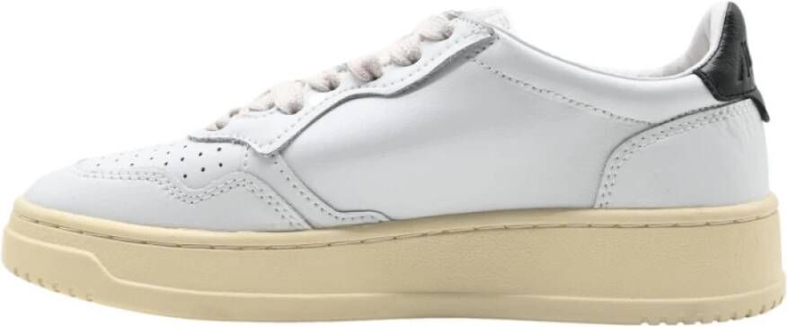 Autry Lage Man Leren Sneakers Wit Zwart White Dames