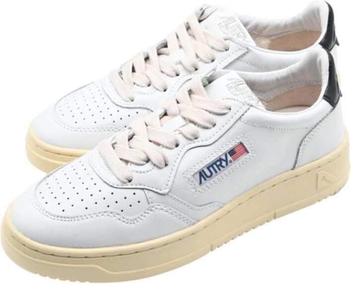 Autry Lage Man Leren Sneakers Wit Zwart White Dames