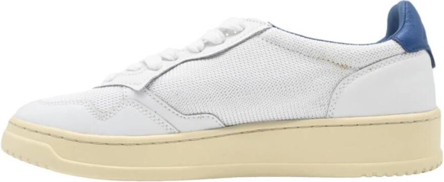 Autry Lage Man Leren Sneakers Wit Blauw White Dames