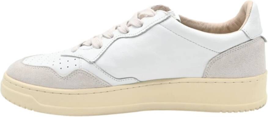 Autry Lage Man Sneakers Wit Geitenleer Suède White Heren