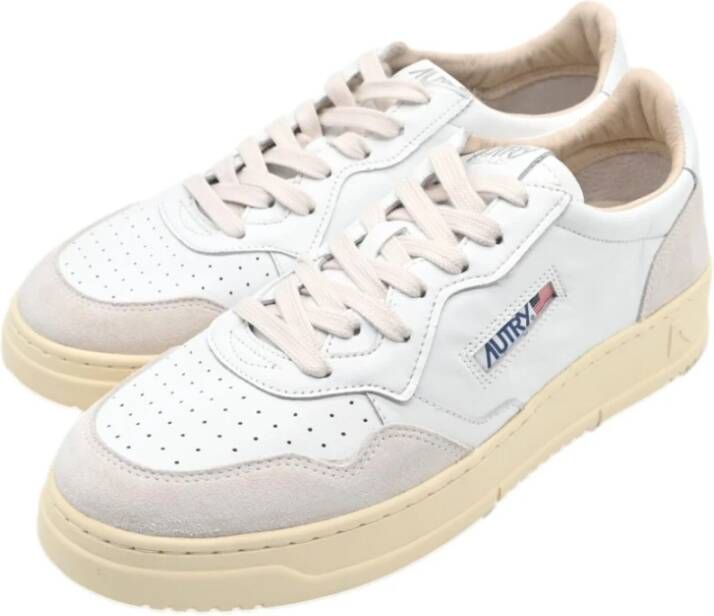 Autry Lage Man Sneakers Wit Geitenleer Suède White Heren