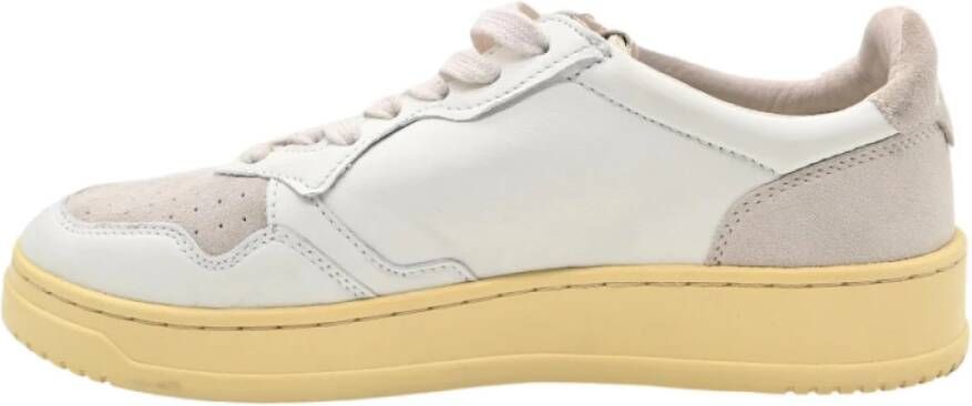 Autry Lage Mansuede Leren Sneakers Wit Zand White Heren