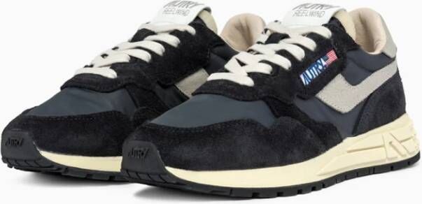 Autry Lage Mesh Sneakers met Leren Details Black Dames