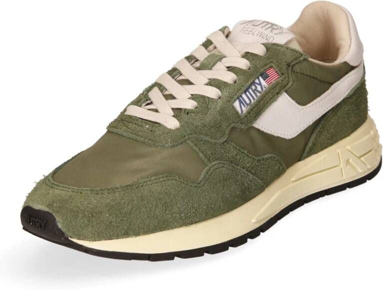 Autry Lage Sneaker van Leer Nylon en Suède Green Heren