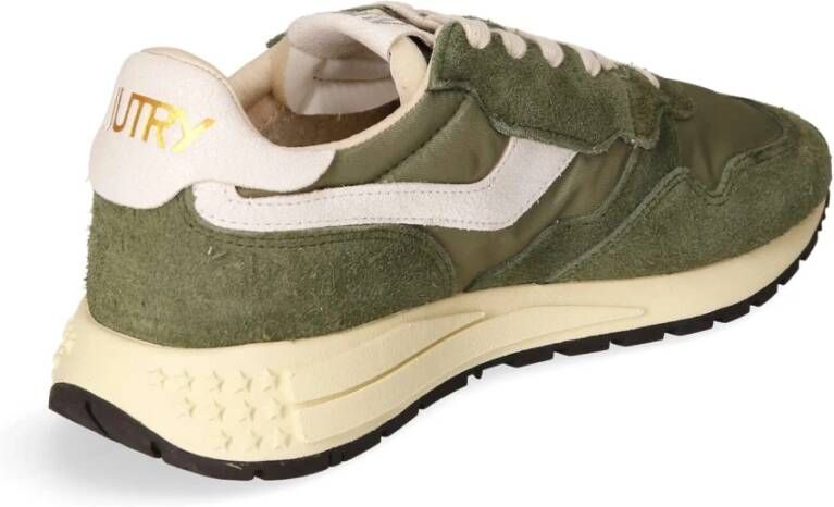 Autry Lage Sneaker van Leer Nylon en Suède Green Heren