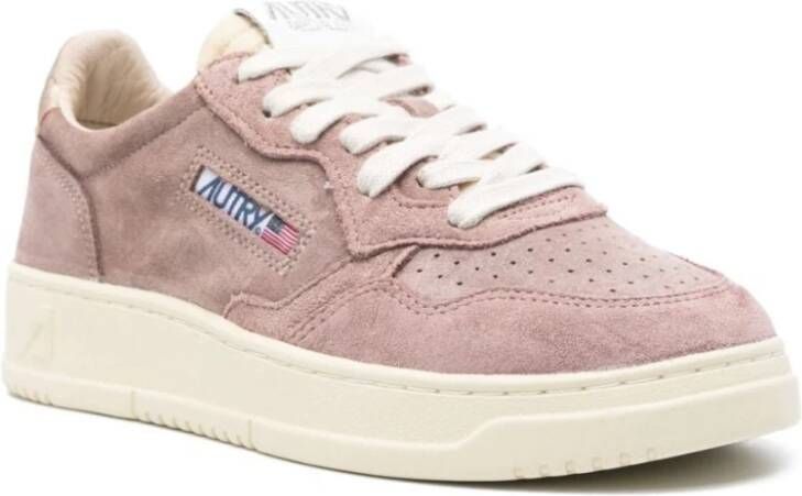 Autry Lage Suede Medalist Sneakers Pink Dames