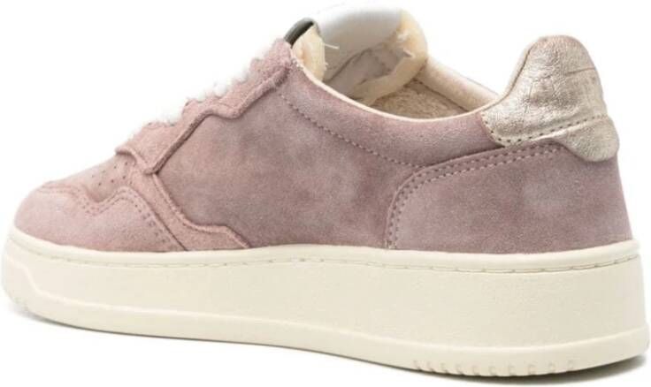 Autry Lage Suede Medalist Sneakers Pink Dames