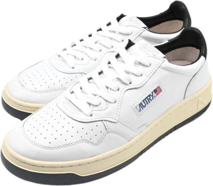 Autry Lage Top Leren Sneakers Wit Zwart White Heren