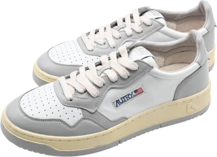 Autry Lage Witte Leren Sneakers Gray Dames