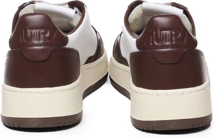 Autry Leren Color Block Sneakers Wit Bruin Brown Heren