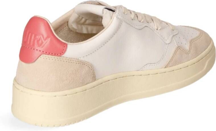 Autry Leren lage sneaker met iconische hiel White Dames