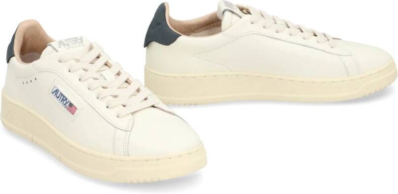 Autry Leren lage sneakers met contrasterende hiel White Heren