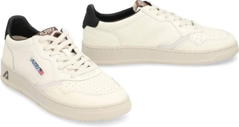 Autry Leren lage sneakers met contrasterende hiel White Heren