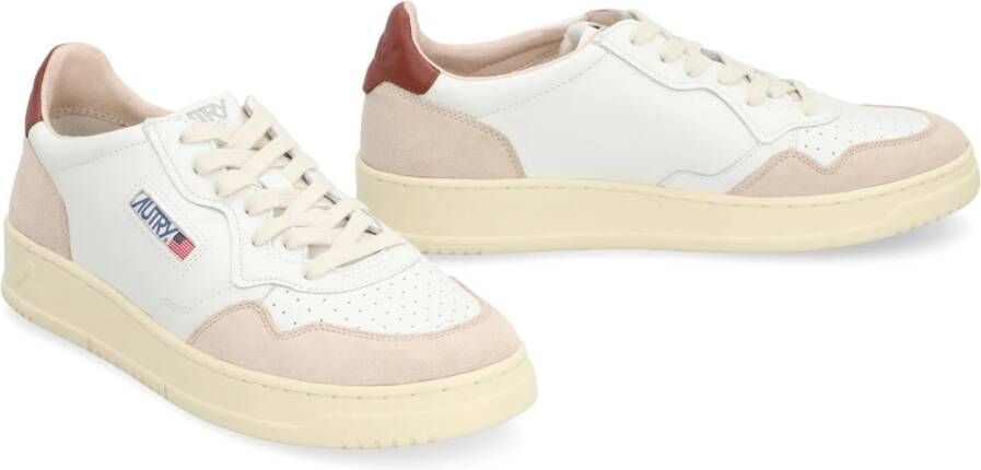 Autry Leren lage sneakers met contrasterende inzetstukken White Heren