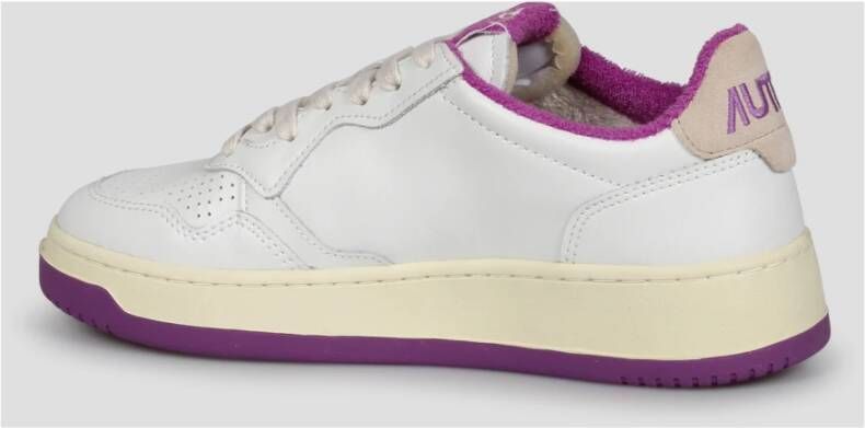 Autry Leren Lage Sneakers met Suède Details White Dames