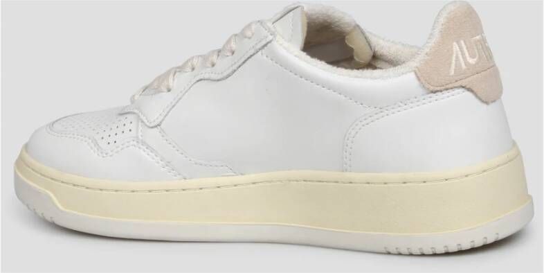 Autry Leren Lage Sneakers met Suède Details White Dames